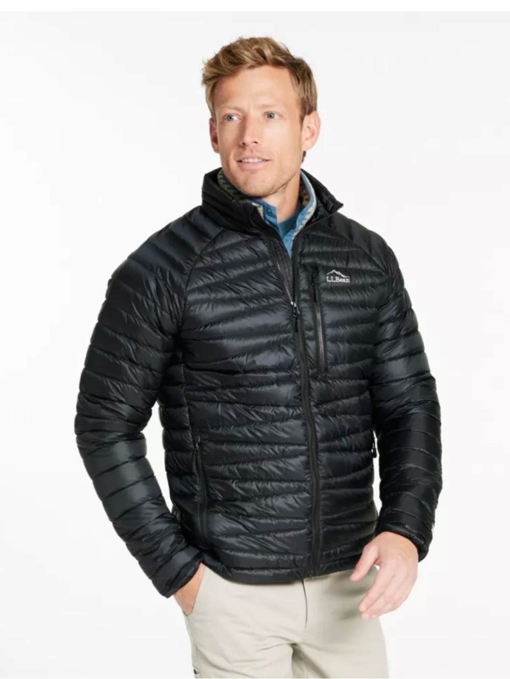 LL Bean Men's Black Ultralight 850 Down Sweater Size: XXL